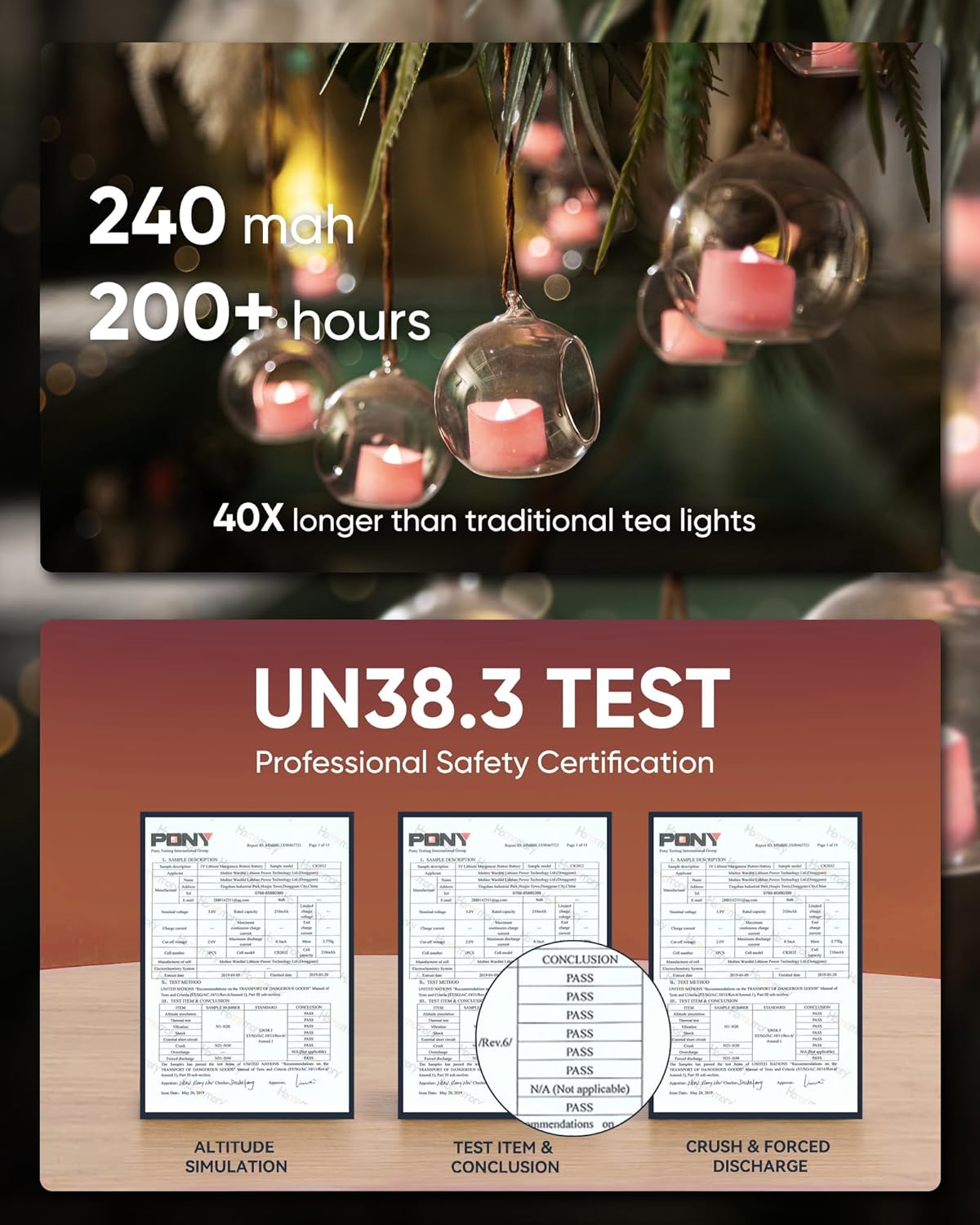 Homemory Pink Tea Lights Candles Battery Operated, 200+Hour Flameless Flickering Fake Electric LED Colored Tealights Candles for Romantic Wedding Decor, Baby Showers, Proposal, Valentine's, 24-Pack