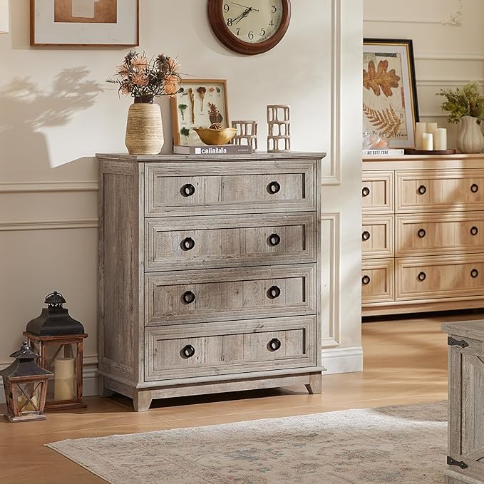 Joaxswe Farmhouse 4 Drawer Dresser - Image 10