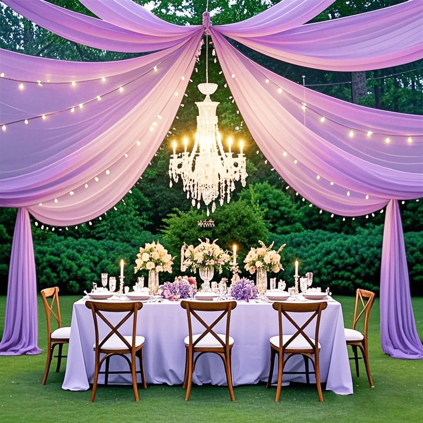 Ceiling Drapes for Weddings Light Purple Draping Fabric for Wedding Arch 5FTx20FT 2Panels Weddings Drapes Arch Decorations for Wedding Ceremony Lavender Ceiling Panels Swag Curtains for Reception