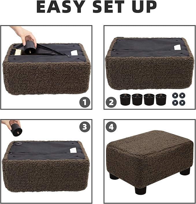 CAROLMADE Small Foot Stool Ottoman Footstool - Image 8