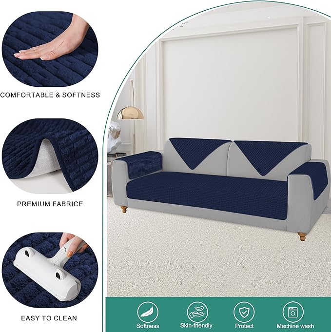 Foxdecor Couch Arm Covers Sofa Armrest Covers, Arm Chair Covers Set of 2 - Image 2