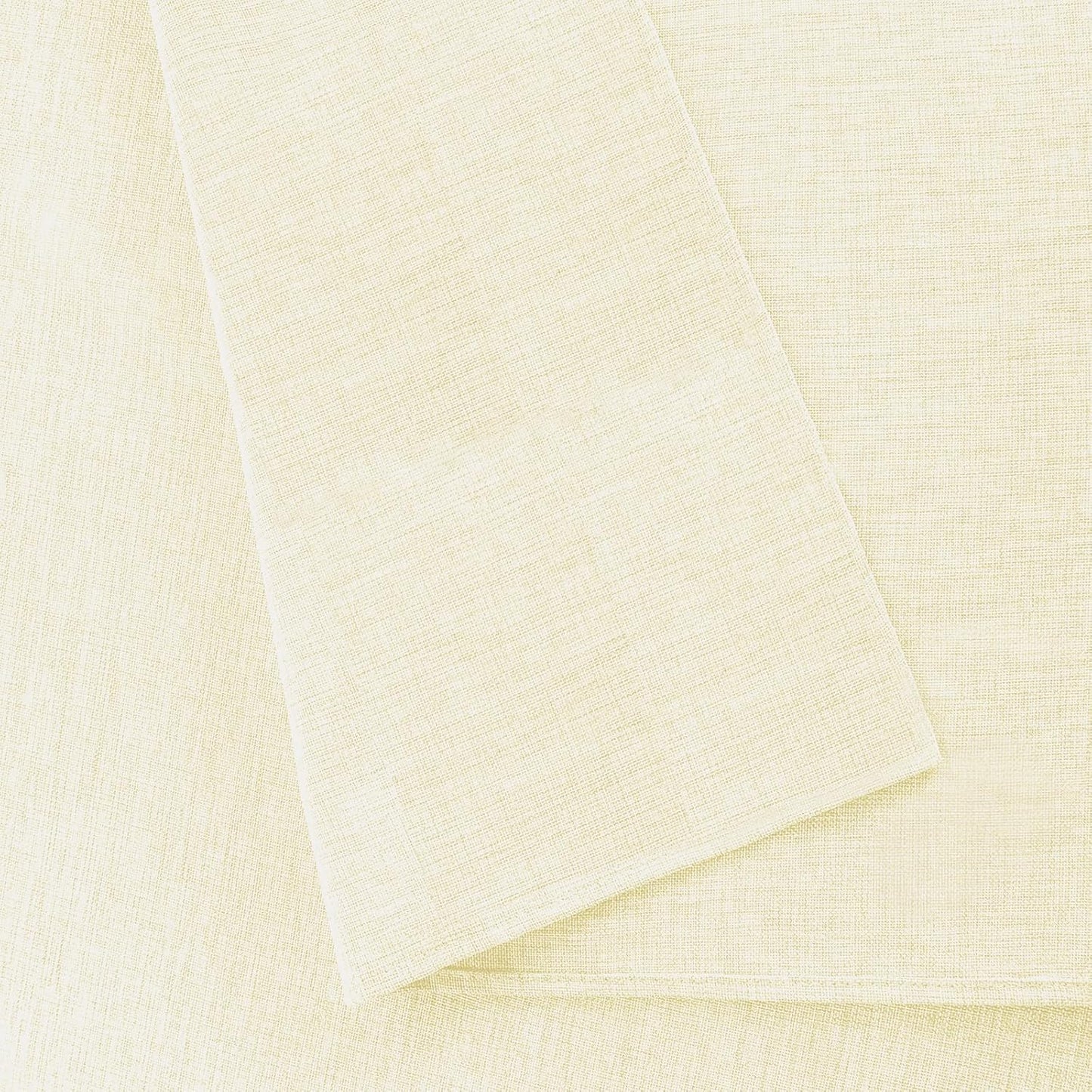 Hiasan Faux Linen Rectangle Tablecloth - Wrinkle and Stain Resistant Washable Table Cloth for Kitchen Dining Room Holiday Table Cover for Dinner, Champagne, 60 x 84 Inch