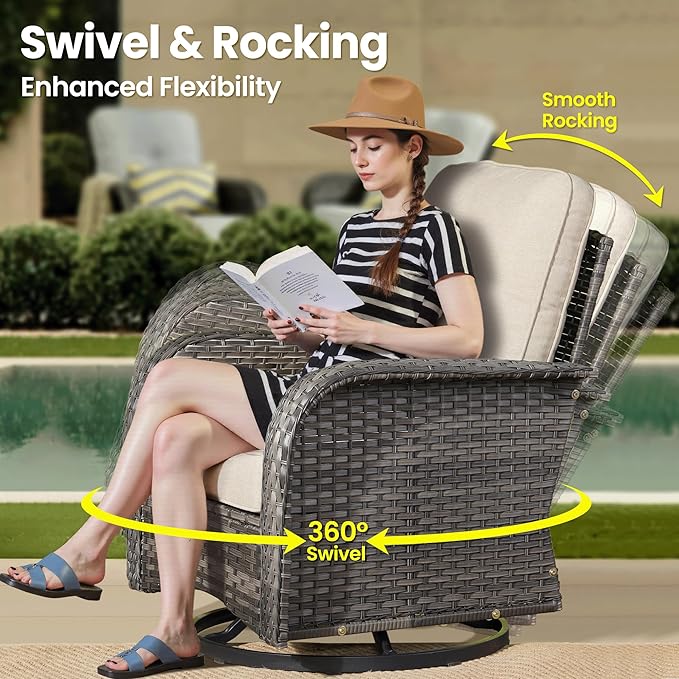ovios 3-Piece Patio Furniture Set, Outdoor Wicker Sofa - Image 2