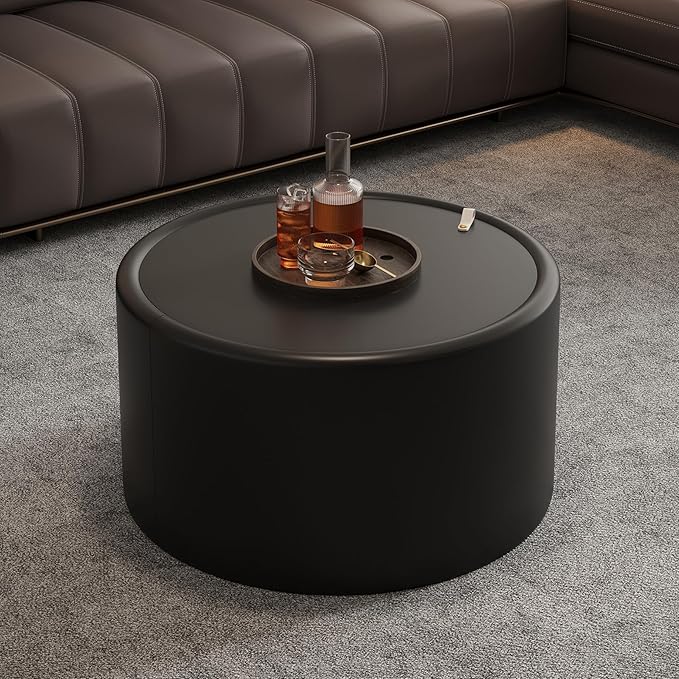 SSLine Set of 2 Black Round Nesting Coffee Tables - Image 3