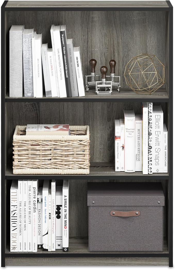 Furinno Jaya Book Shelf, 3-Tier Bookshelf, Standing Bookcase - Image 5