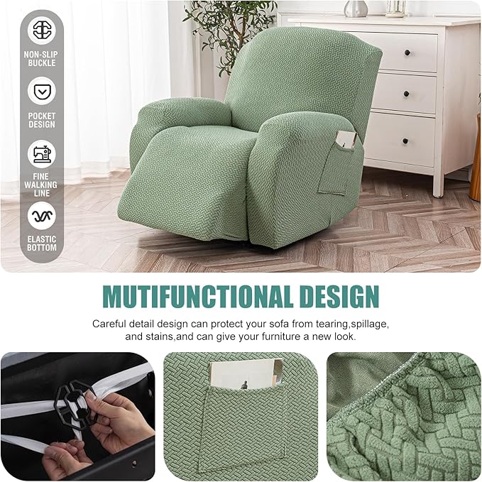 Genina Recliner Chair Cover, Stretch Reclining Chair Covers, Recliner Sofa - Image 4