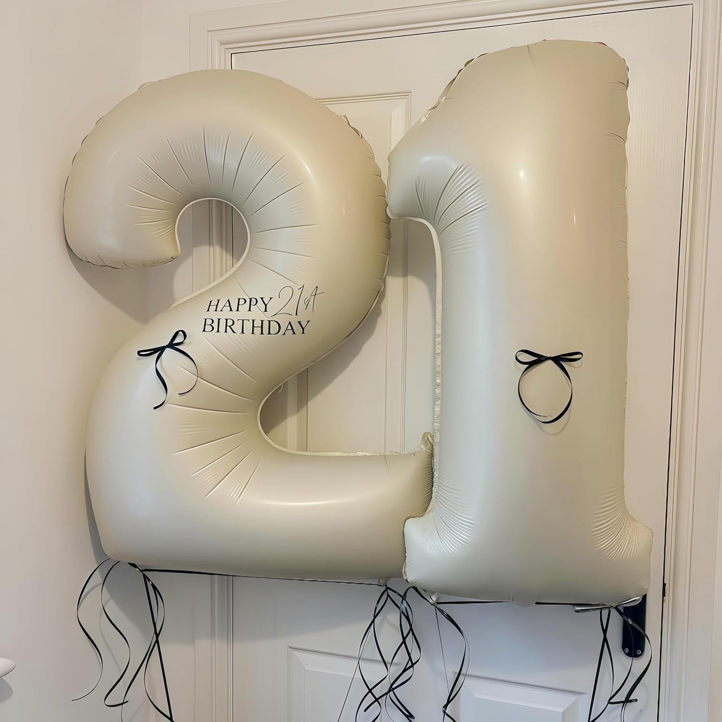 Cream 7 Balloon Number 40 Inch Cream White Number 7 Balloon Helium Mylar 7 Balloon for Birthday Party Decoration