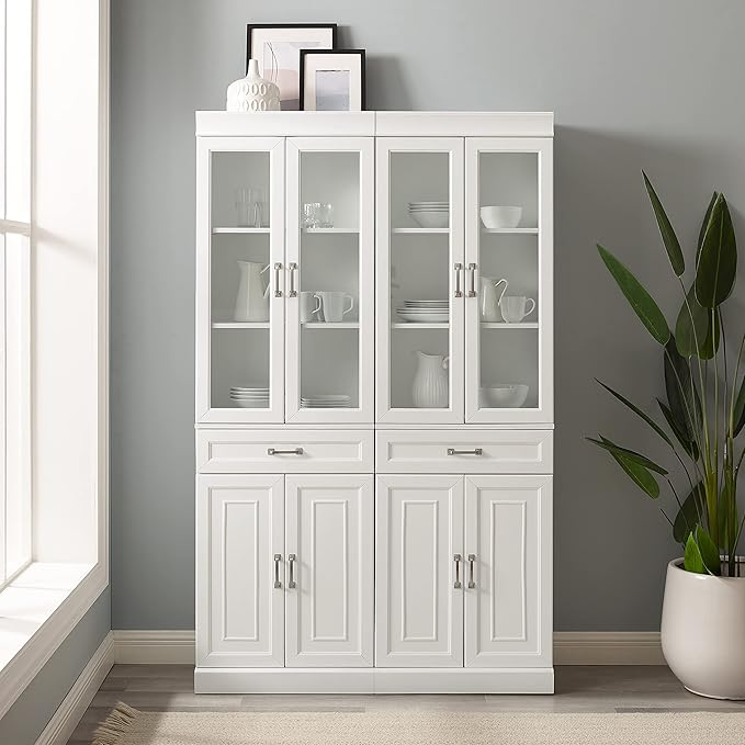 Crosley Furniture Stanton 2-Piece Glass Door Kitchen Storage Pantry Cabinet - Image 7