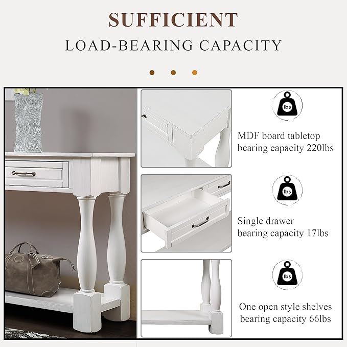 Knocbel Long Antique Entry Console Table - Image 8