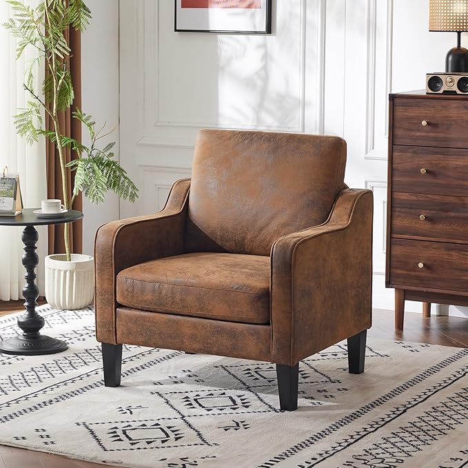 VINGLI Accent Chair for Living Room Chairs Rustic Reading Chair for Bedroom - Image 2