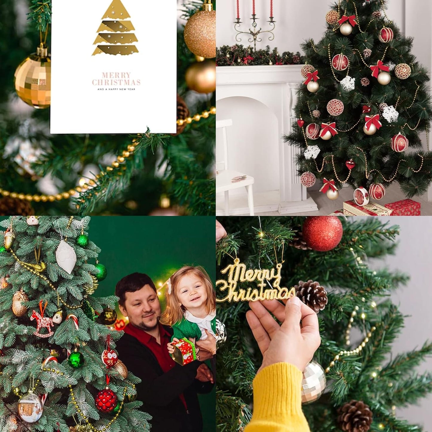 Faux Gold Pearl Beads Garland - 6mm Christmas Tree Beads 22 Yards Spool Pearl String Roll for Wedding Party Christmas Tree Decoration