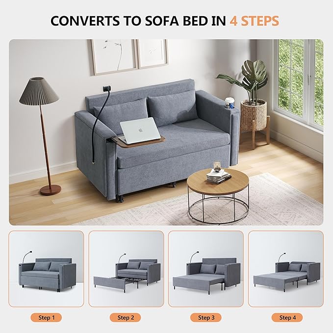 3-in-1 Convertible Sleeper Sofa Couch - Image 5