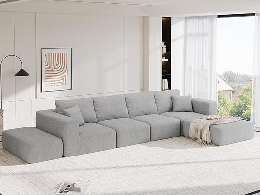 152''Modular Sectional Sofa, Large Boneless Sectional Couches by CUGOAO