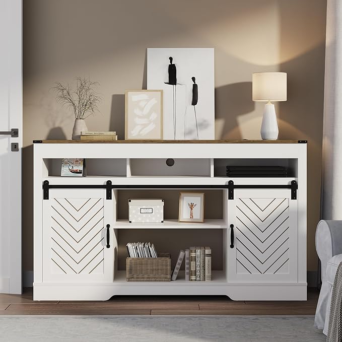 RoyalCraft TV Stand for 65+ Inch TV: Farmhouse Entertainment Center - Image 8