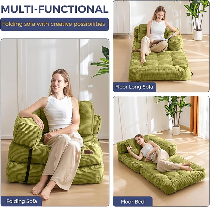 MAXYOYO Folding Sofa Bed, L-Shaped Convertible Sofa - Image 3