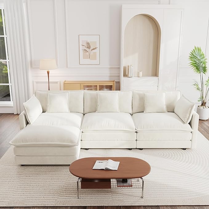 mikibama Modular Sectional Sofa, 111.5 Inch L Shaped Couch Set - Image 4