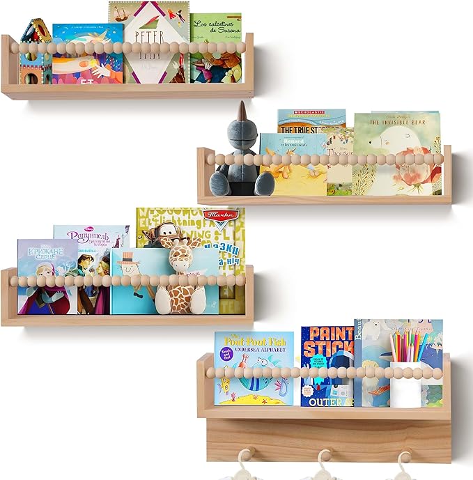 BOMID Wall Bookshelves, Nursery Shelves, Floating Book Shelves - Image 7