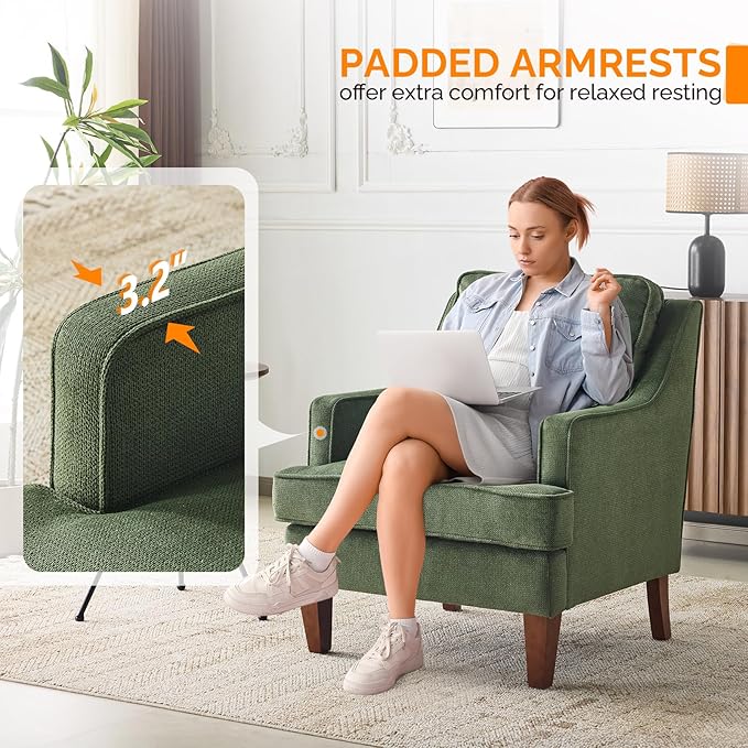 VINGLI Mid-Century Modern Accent Chairs Set of 2 - Image 5