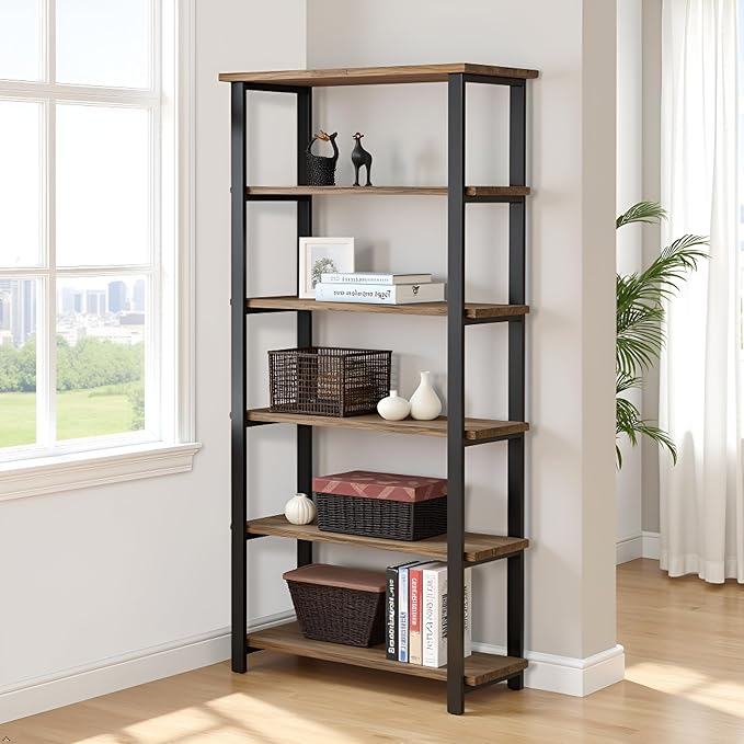 Alaterre Furniture Pomona Living Room 6-Tier Solid Wood Bookcase - Image 2