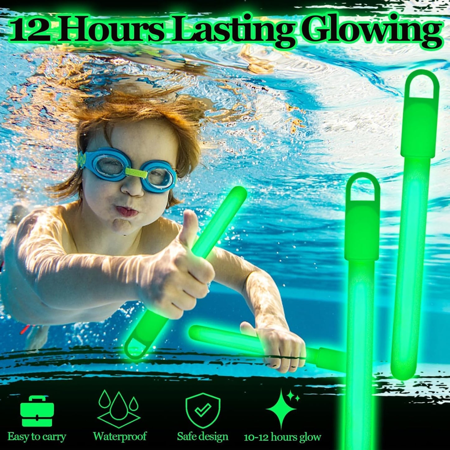 150 Pcs Green Glow Sticks Bulk 4 Inch Emergency Bright Light Sticks with Lanyard Fishing Glow Sticks 12 Hours Duration Camping Glow Sticks for Rave Easter Halloween Christmas New Year Concert Decor