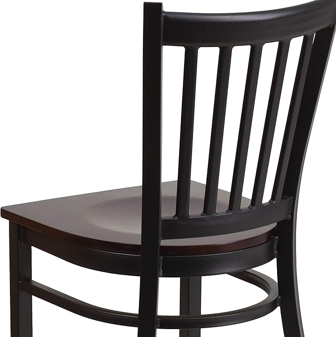 Flash Furniture HERCULES Series Black Vertical Back Metal Restaurant Chair - Image 8