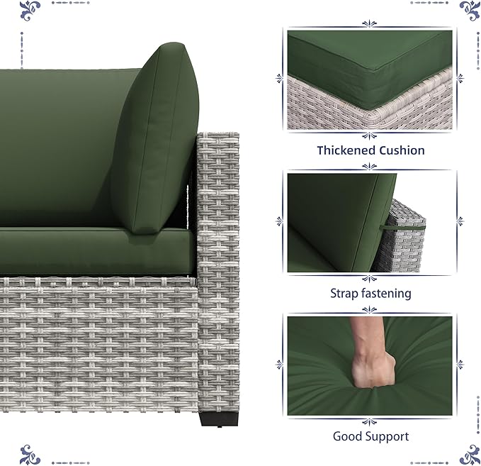 KIGOTY Patio Furniture Set, 7 Pieces Modular Outdoor Sectional Sofa, PE Rattan - Image 5