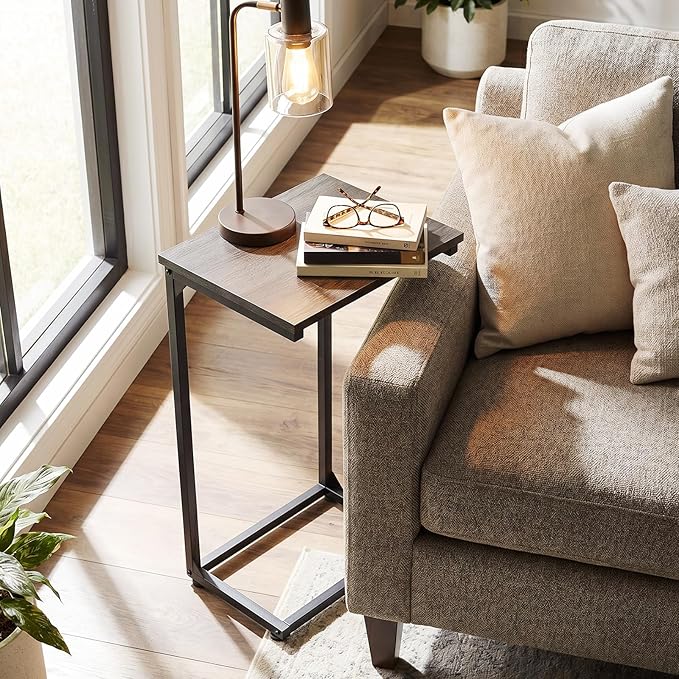 AMHANCIBLE C Shaped End Tables Set of 2, Couch Side Tables that Slide Under Sofa - Image 7