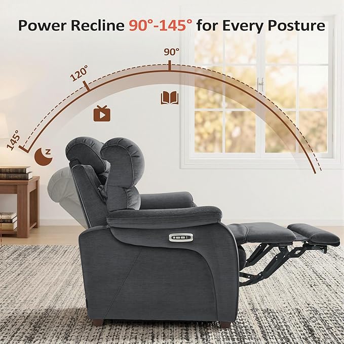MCombo 73.8'' Wall Hugger Power Loveseat Recliner, Reclining Loveseat - Image 5