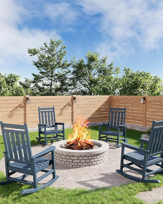 GarveeLife Poly Lumber Rocking Chair Outdoor Set of 4 by GarveeLife