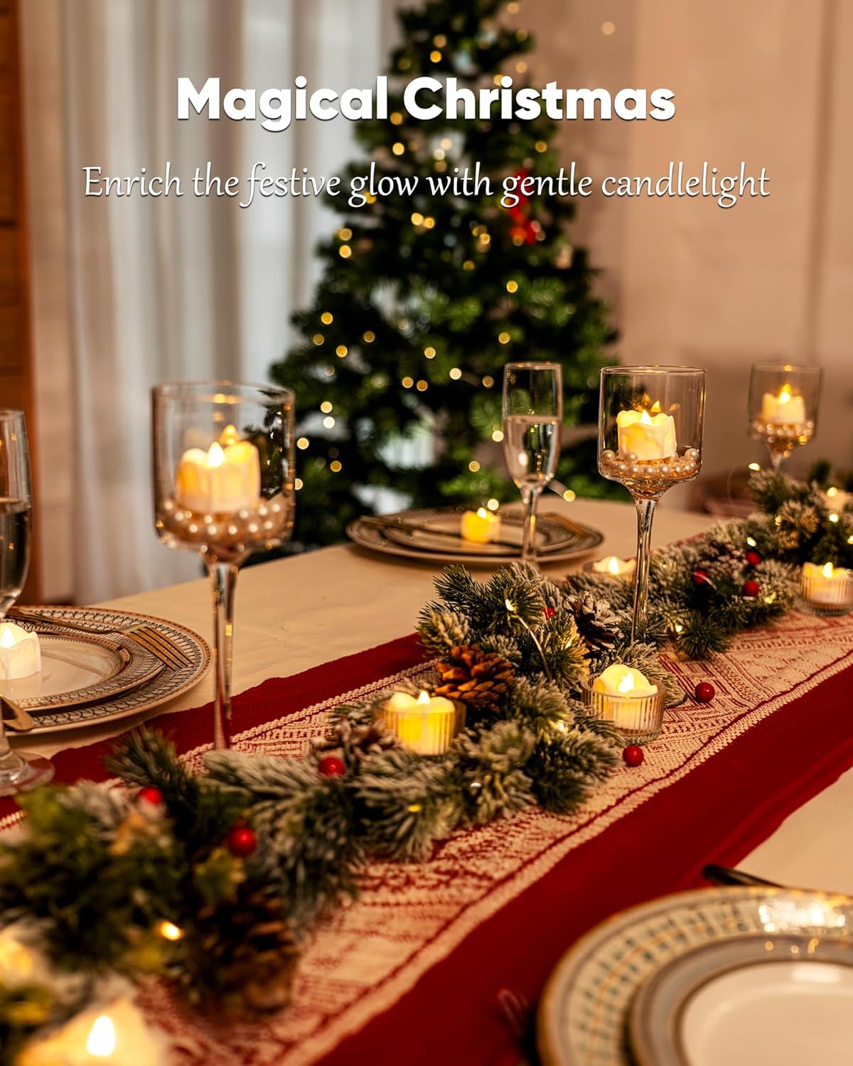 Homemory 12pcs Remote Timer LED Tea Lights Candles, 400+Hours Flickering Flameless Battery Votive Tealights for Tabletop Lighting, Centerpieces Decor, Holiday, White Base