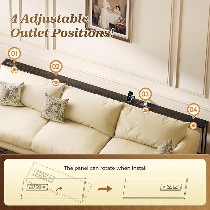 SUPERJARE 110.2 Inch Sofa Table - Image 6