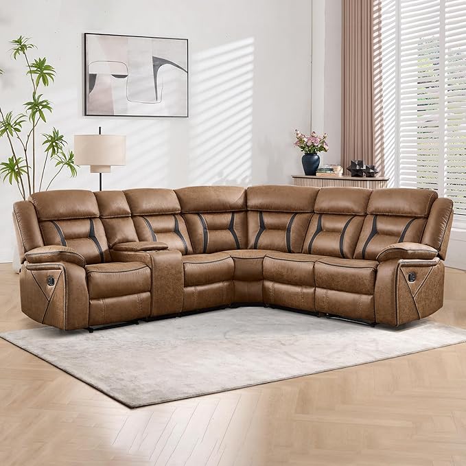 EBELLO Manual Reclining Sectional Sofa - Image 7