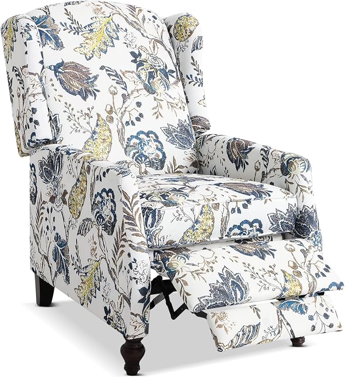 Upholstered Wingback Recliner Chair by Consofa