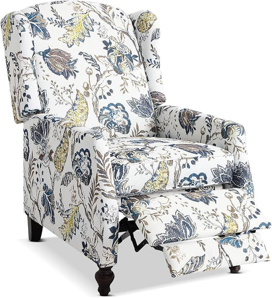 Upholstered Wingback Recliner Chair by Consofa