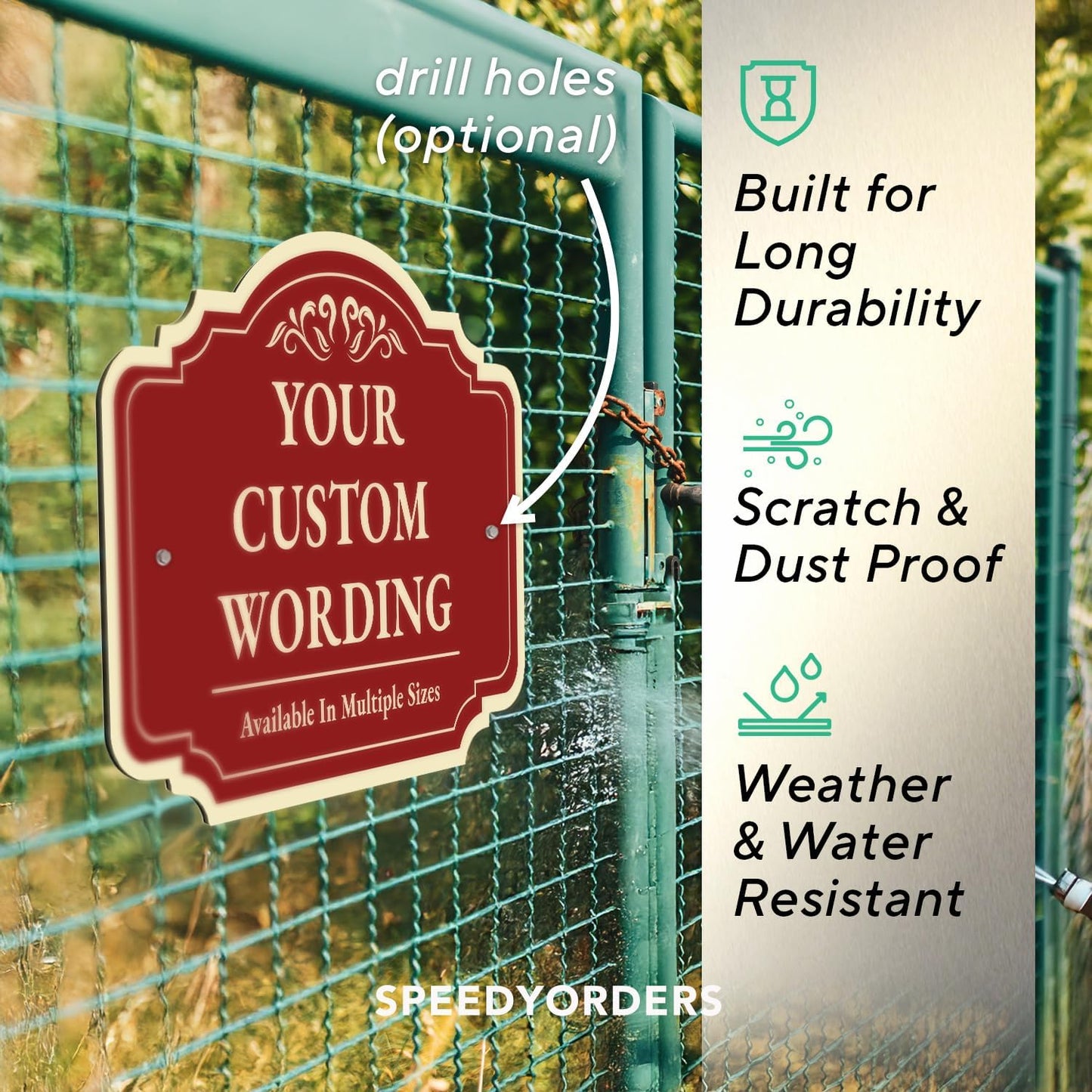 Custom Decorative Outdoor Metal Signs - Personalized Aluminum, Driveway Signs - Design 2 Red Brick, 18x12 In, Waterproof, Made In USA