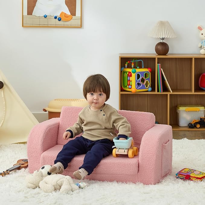 Toddler Couch, 2-in-1 Toddler Chairs Comfy 1-3 Years Old, Toddler Chair - Image 2