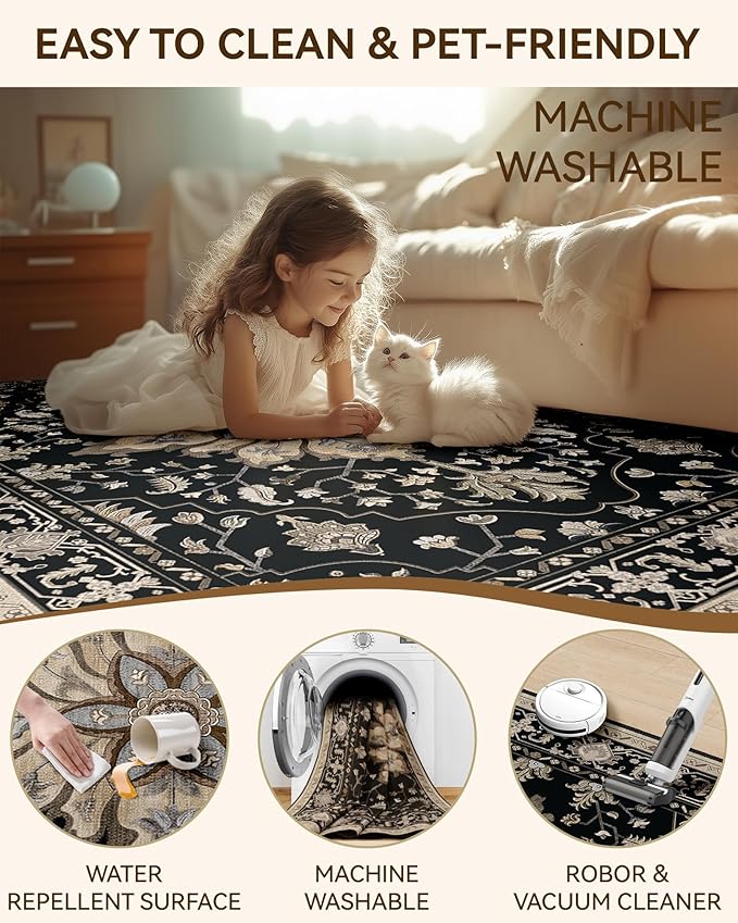 RELEANY Area Rugs 2'x6' Runner Rug Non Slip Washable - Image 6