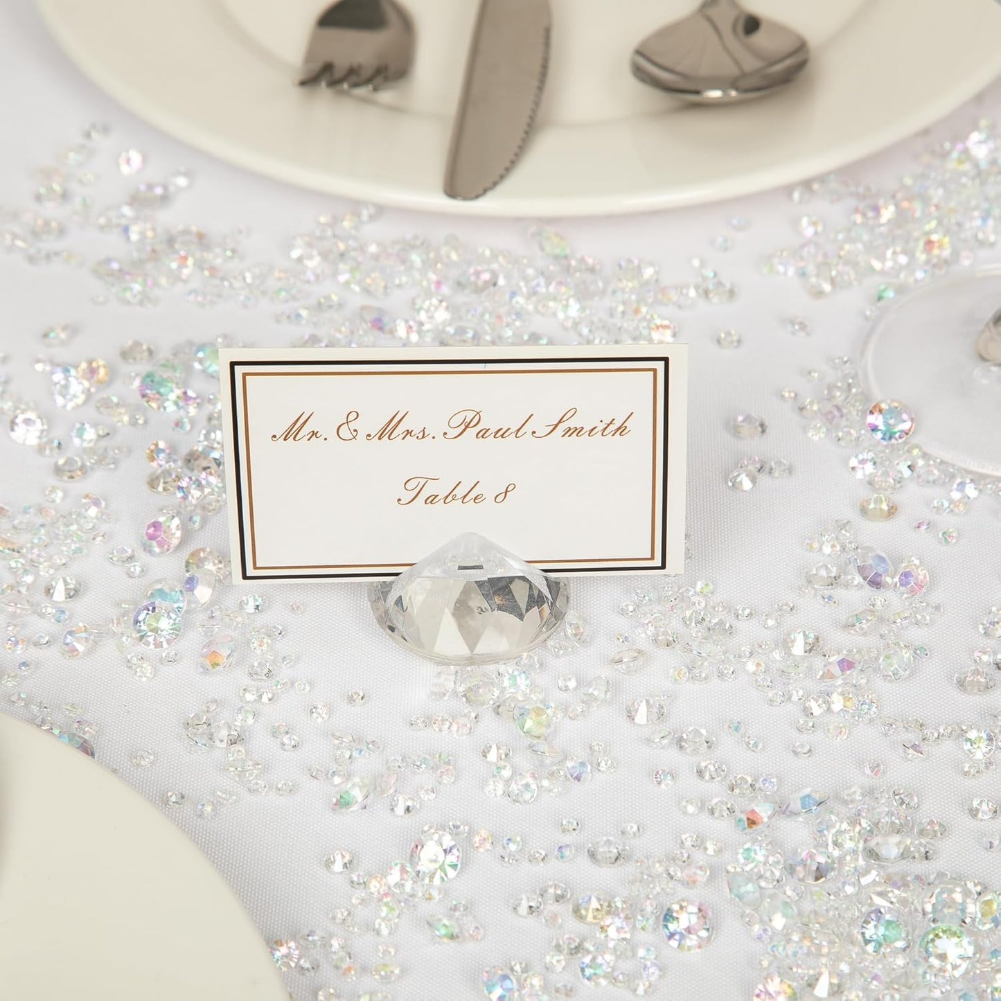 Vase Fillers for Centerpieces Home Deco,8700 Pieces Iridescent Diamond Table Confetti,Fake Plastic Gems for Bridal Shower,Wedding & Party Decorations