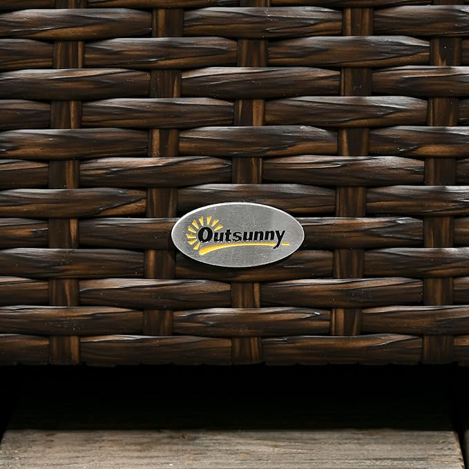 Outsunny 113 Gallon Deck Box, Rattan Outdoor Storage Box, Waterproof Storage - Image 9
