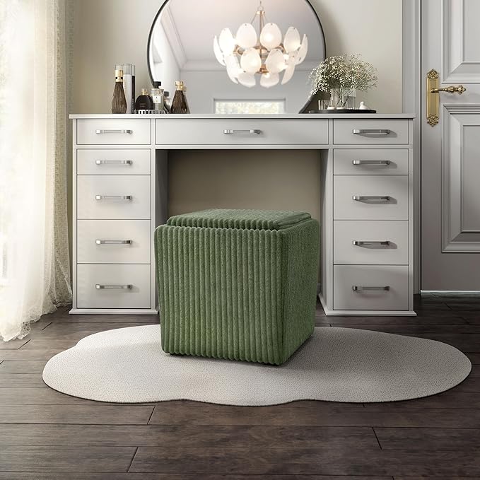 Furniture of America Lennox Modern Chenille 17-inch Square Storage Ottoman - Image 9