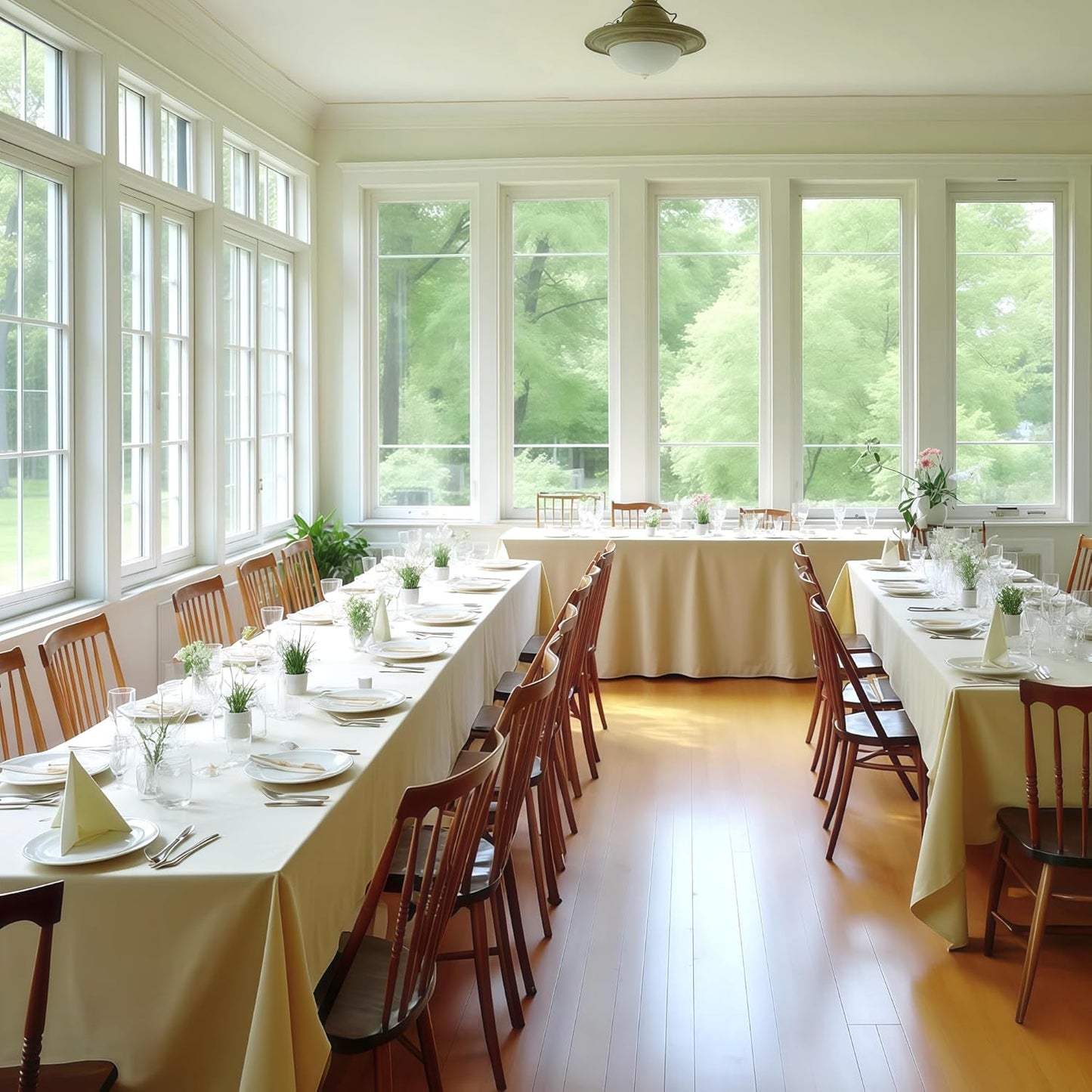 Fitable 10 Pack Rectangle Tablecloths: Stain Resistant Wrinkle Free Fabric Table Clothes, Washable Reusable Polyester Table Covers for Wedding Party Birthday Banquet Reception(Ivory, 70x120 Inch)