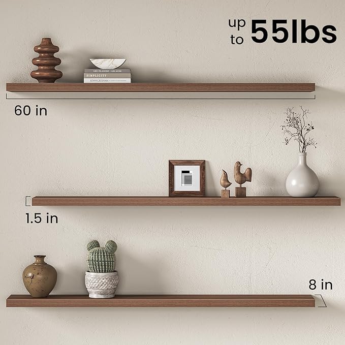 Fun Memories 60Inch Long Floating Shelves, 8 Inch Deep Shelves - Image 3