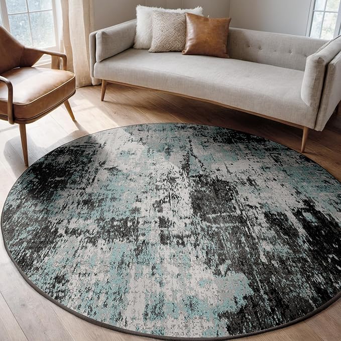 RELEANY Washable Area Rugs 8ft Non-Slip Modern Abstract Soft - Image 8