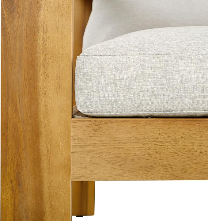 Christopher Knight Home Kayahs 5 Pieces Acacia Wood Furniture Set, Patio - Image 16