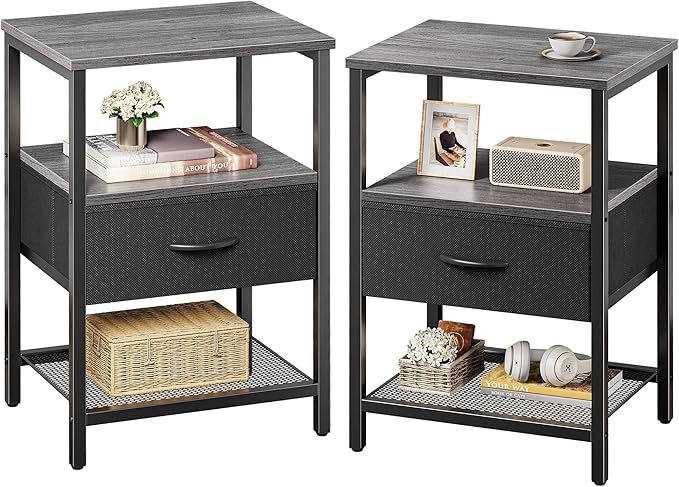 Huuger Nightstand Set of 2, Night Stand by Huuger
