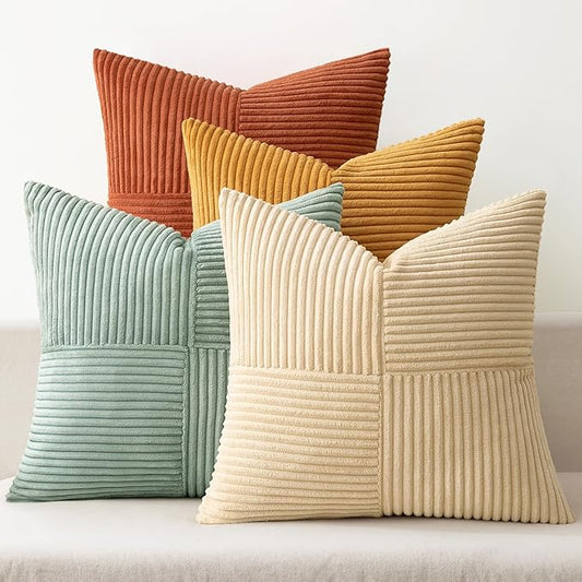 MIULEE Teal Orange Decorative Throw Pillow Covers 18x18 Inch Set of 4 Boho by MIULEE