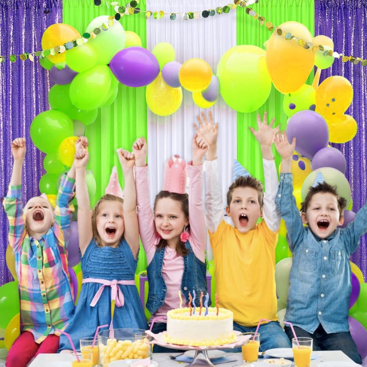 10 x 10 Feet Light Green Backdrop Curtain for Partie, Background Curtains for Photoshoot, Birthday, Wedding, Halloween, Thanksgiving, Christmas Day, New Year Party Decorations 5Ft x 10Ft, 2 Panels