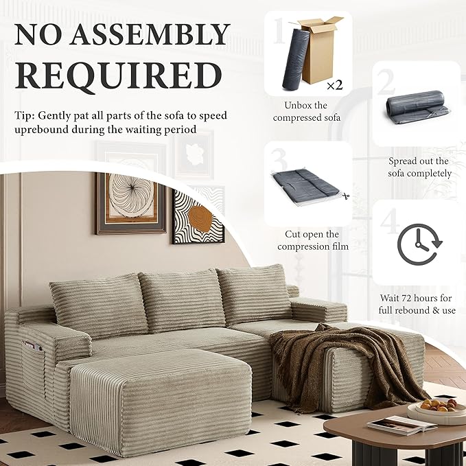 96" Sectional Couches for Living Room Cloud Couch Sofa - Image 6