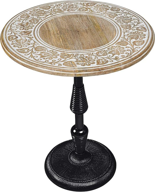 Side Tables-Hand Carved Vintage Boho Folding End Tables by TheWoodenTown