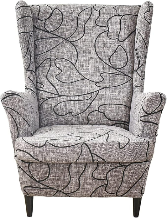 KRFOONN Wingback Chair Covers Slipcovers 2 Piece Stretch Wing Chair Covers by KRFOONN